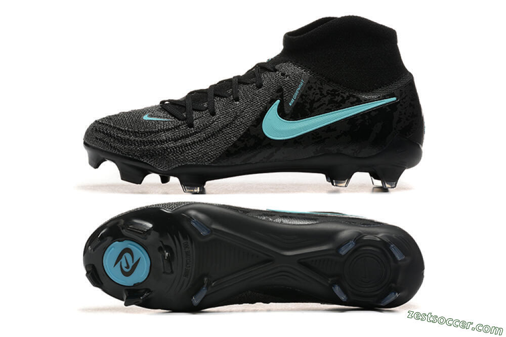 Nike Phantom Luna Elite FG High-Tops Soccer Cleats - Grey/Black/Jade 1
