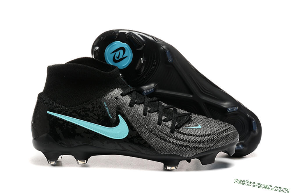 Nike Phantom Luna Elite FG High-Tops Soccer Cleats - Grey/Black/Jade 0