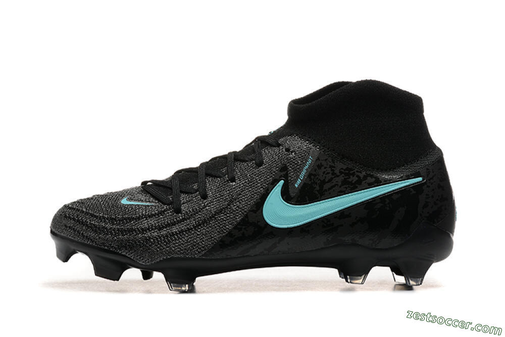 Nike Phantom Luna Elite FG High-Tops Soccer Cleats - Grey/Black/Jade 2