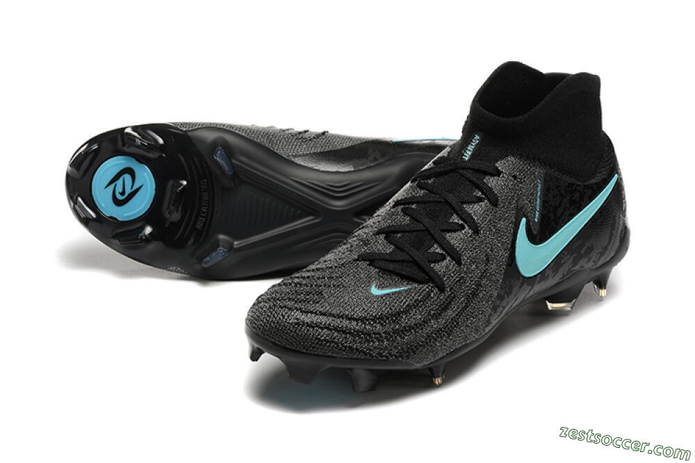 Nike Phantom Luna Elite FG High-Tops Soccer Cleats - Grey/Black/Jade 3