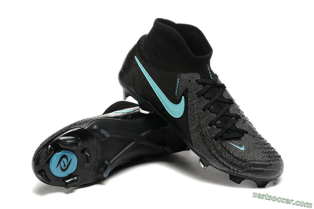 Nike Phantom Luna Elite FG High-Tops Soccer Cleats - Grey/Black/Jade 4