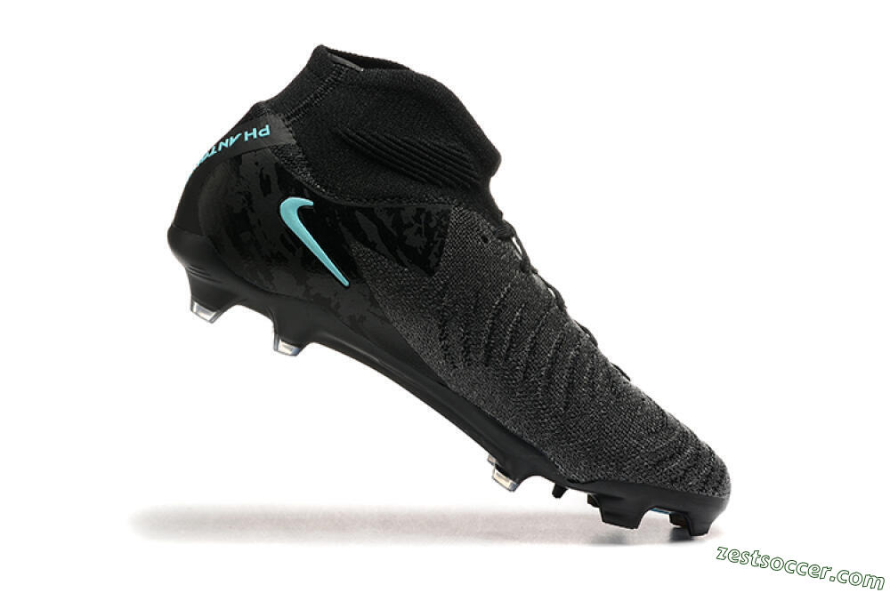 Nike Phantom Luna Elite FG High-Tops Soccer Cleats - Grey/Black/Jade 7