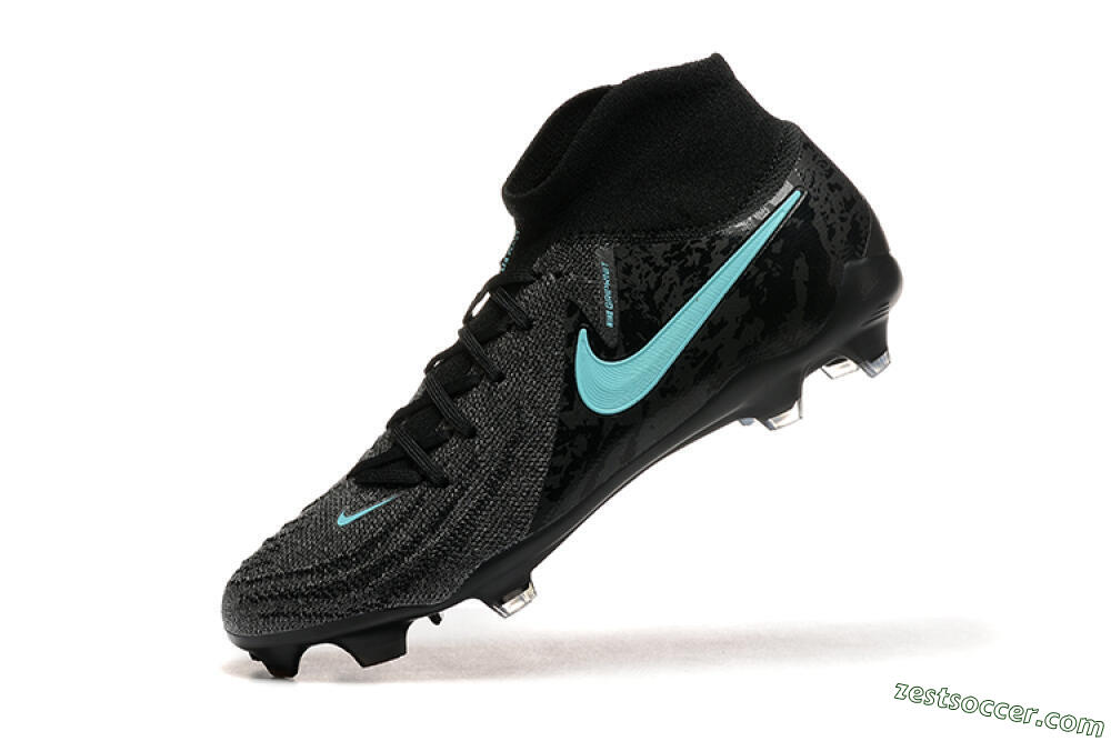 Nike Phantom Luna Elite FG High-Tops Soccer Cleats - Grey/Black/Jade 8