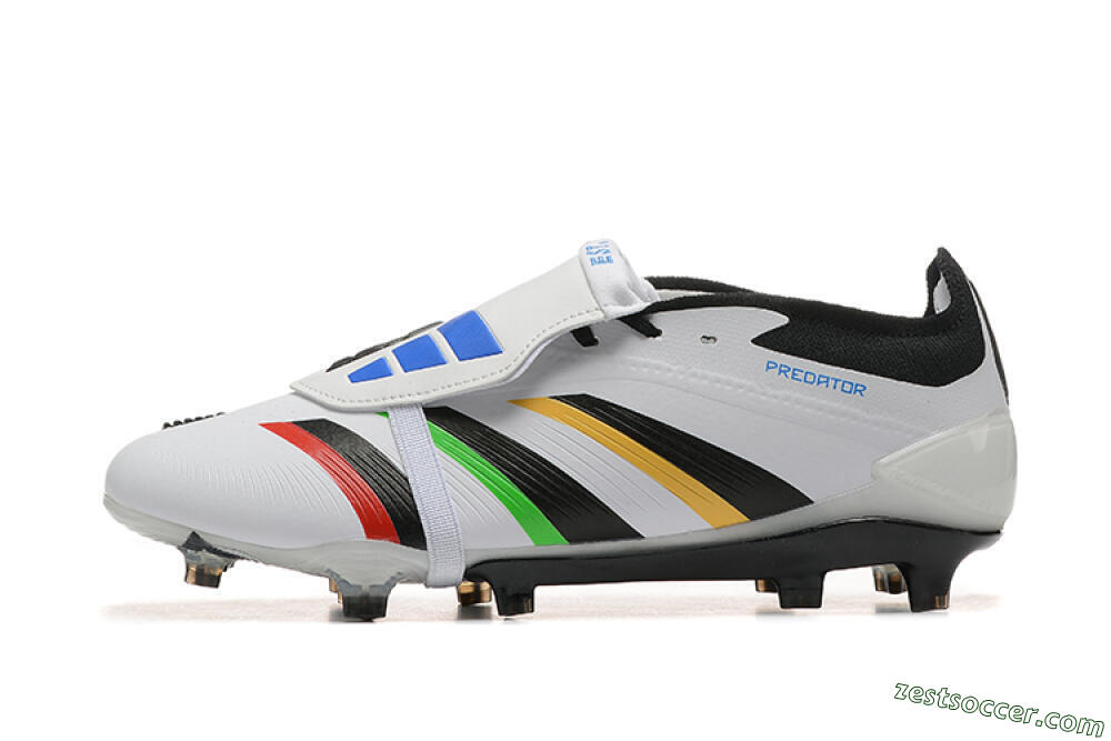 Adidas Predator Elite Foldover Tongue FG Low-Tops Soccer Cleats - White/Rainbow 2