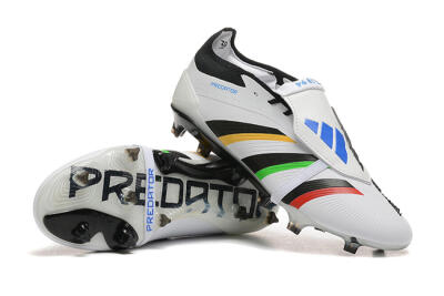 Adidas Predator Elite Foldover Tongue FG Low-Tops Soccer Cleats - White/Rainbow