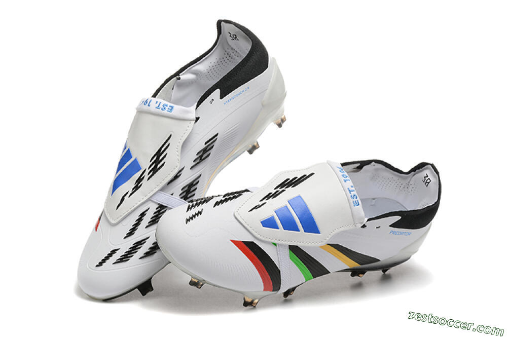 Adidas Predator Elite Foldover Tongue FG Low-Tops Soccer Cleats - White/Rainbow 6