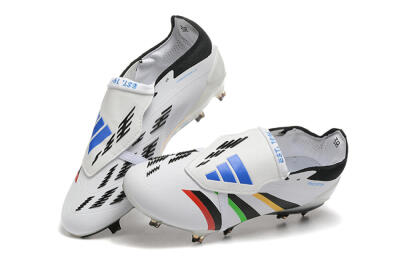 Adidas Predator Elite Foldover Tongue FG Low-Tops Soccer Cleats - White/Rainbow
