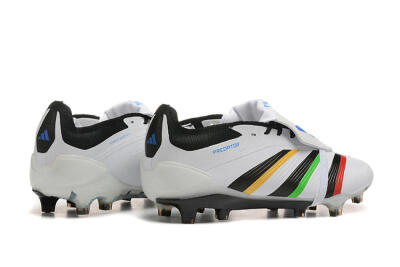 Adidas Predator Elite Foldover Tongue FG Low-Tops Soccer Cleats - White/Rainbow