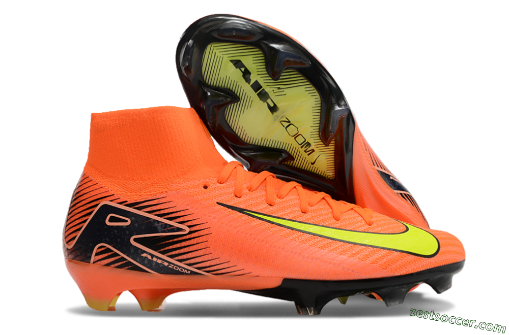Nike Air Zoom Mercurial Superfly 10 Elite FG High-Tops Soccer Cleats - Orange/Black/Yellow 0
