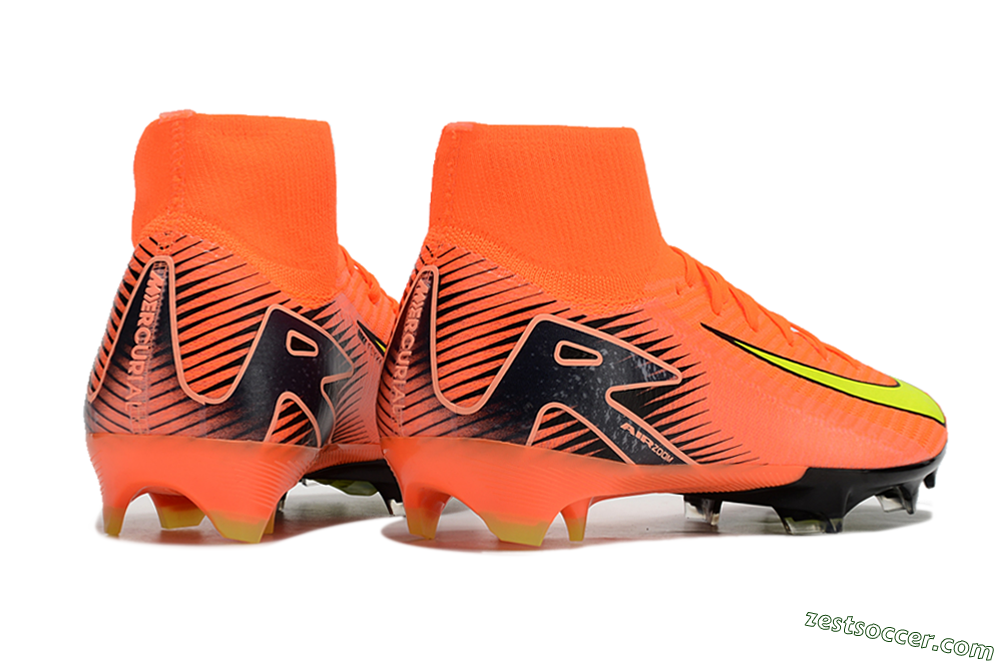Nike Air Zoom Mercurial Superfly 10 Elite FG High-Tops Soccer Cleats - Orange/Black/Yellow 6