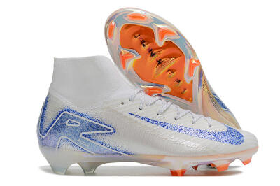 Nike Air Zoom Mercurial Superfly 10 Elite FG High-Tops Soccer Cleats - Grey/Blue/Orange