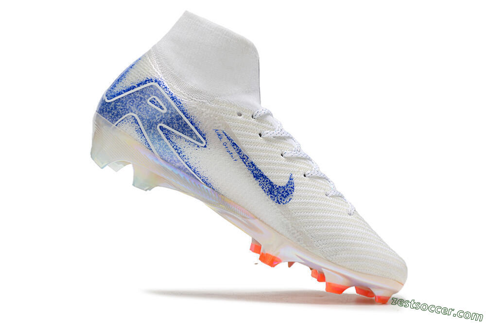 Nike Air Zoom Mercurial Superfly 10 Elite FG High-Tops Soccer Cleats - Grey/Blue/Orange 4