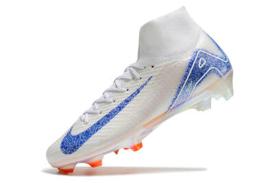 Nike Air Zoom Mercurial Superfly 10 Elite FG High-Tops Soccer Cleats - Grey/Blue/Orange