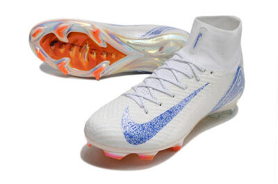 Nike Air Zoom Mercurial Superfly 10 Elite FG High-Tops Soccer Cleats - Grey/Blue/Orange