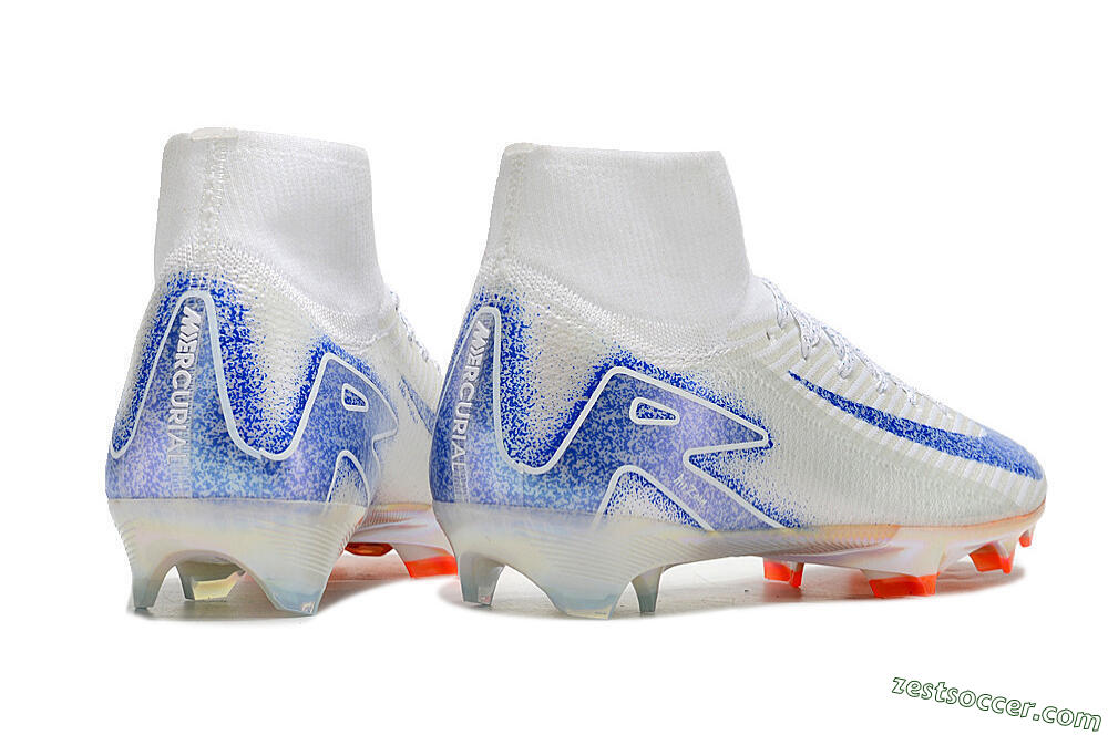 Nike Air Zoom Mercurial Superfly 10 Elite FG High-Tops Soccer Cleats - Grey/Blue/Orange 6