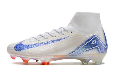 Nike Air Zoom Mercurial Superfly 10 Elite FG High-Tops Soccer Cleats - Grey/Blue/Orange