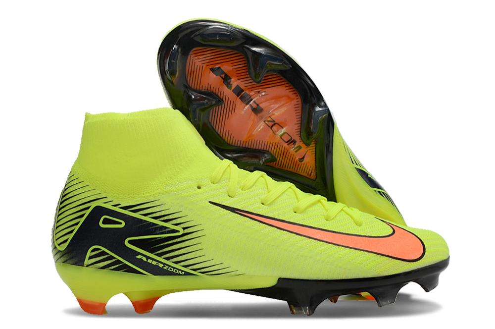 Nike Air Zoom Mercurial Superfly 10 Elite FG High-Tops Soccer Cleats - Yellow/Black/Orange 0