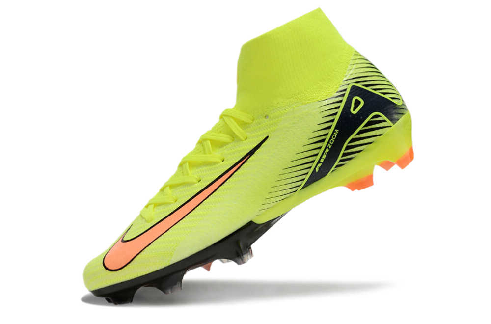 Nike Air Zoom Mercurial Superfly 10 Elite FG High-Tops Soccer Cleats - Yellow/Black/Orange 5