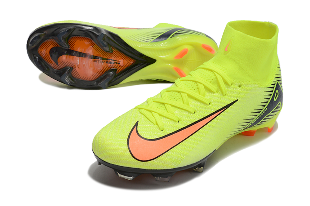 Nike Air Zoom Mercurial Superfly 10 Elite FG High-Tops Soccer Cleats - Yellow/Black/Orange 3