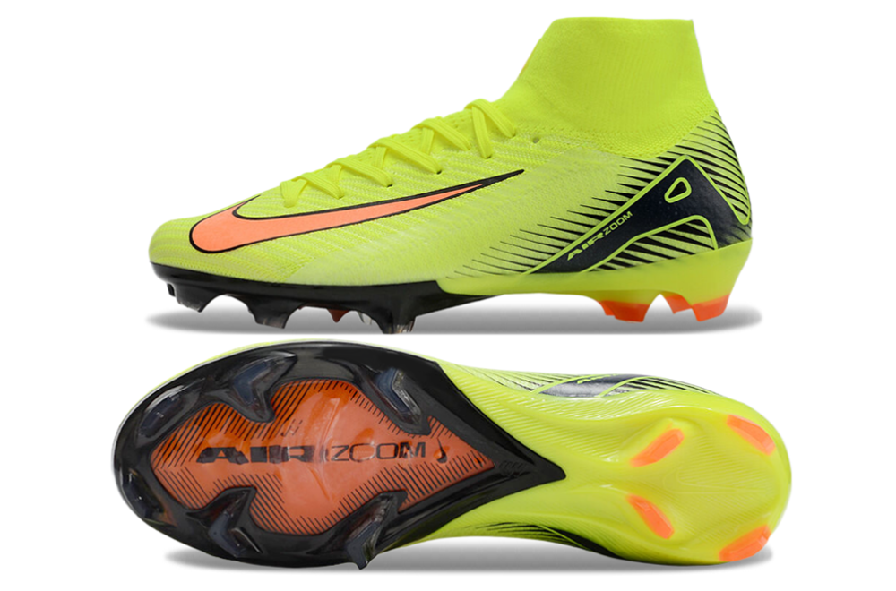 Nike Air Zoom Mercurial Superfly 10 Elite FG High-Tops Soccer Cleats - Yellow/Black/Orange 1