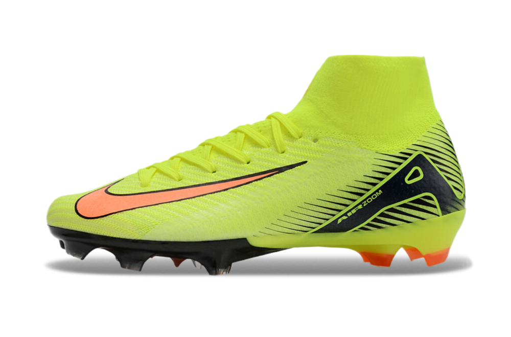 Nike Air Zoom Mercurial Superfly 10 Elite FG High-Tops Soccer Cleats - Yellow/Black/Orange 2