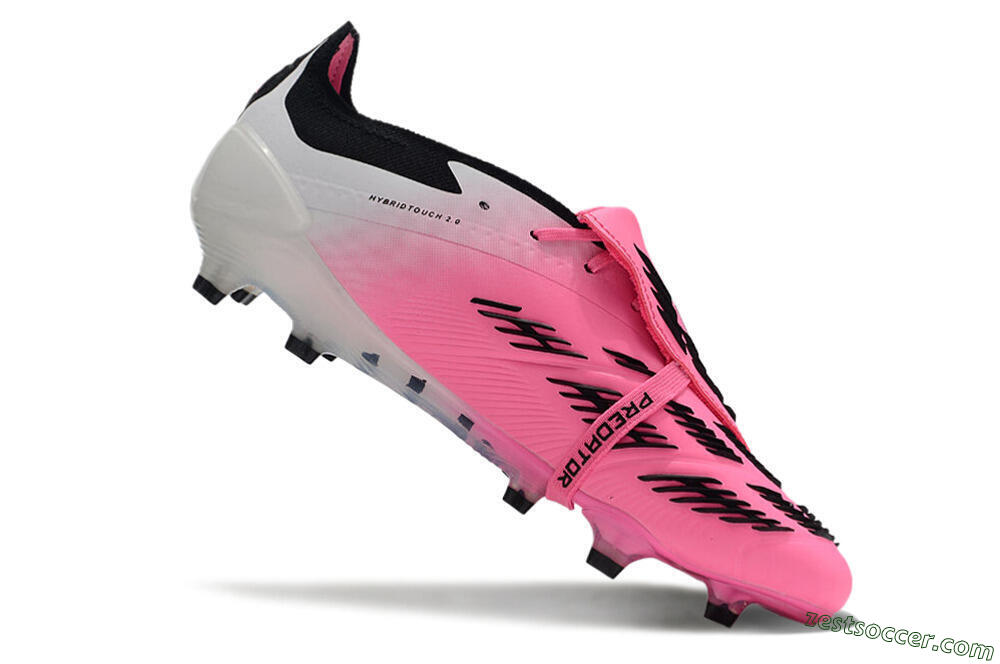 Adidas Predator Elite Foldover Tongue FG Low-Tops Soccer Cleats - Pink/Grey/White 4