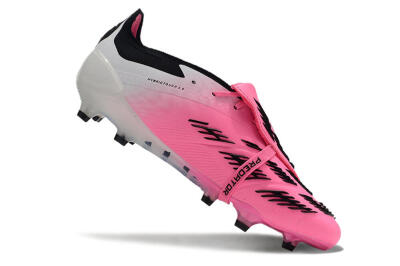 Adidas Predator Elite Foldover Tongue FG Low-Tops Soccer Cleats - Pink/Grey/White