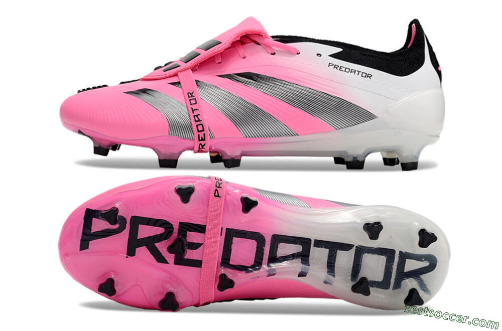 Adidas Predator Elite Foldover Tongue FG Low-Tops Soccer Cleats - Pink/Grey/White 1