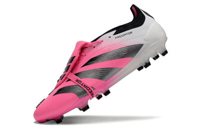 Adidas Predator Elite Foldover Tongue FG Low-Tops Soccer Cleats - Pink/Grey/White