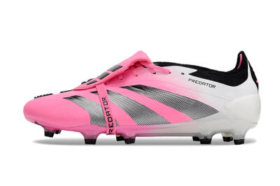 Adidas Predator Elite Foldover Tongue FG Low-Tops Soccer Cleats - Pink/Grey/White