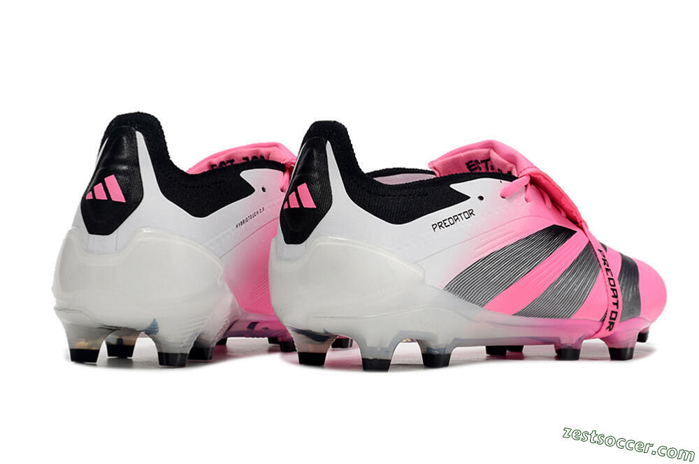 Adidas Predator Elite Foldover Tongue FG Low-Tops Soccer Cleats - Pink/Grey/White 6