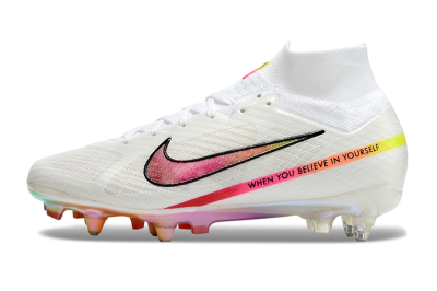 Nike Air Zoom Mercurial Superfly 9 Elite SG High-Tops Soccer Cleats - White/Pink/Black