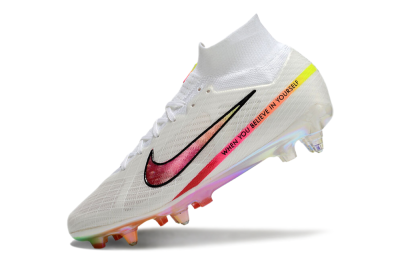 Nike Air Zoom Mercurial Superfly 9 Elite SG High-Tops Soccer Cleats - White/Pink/Black