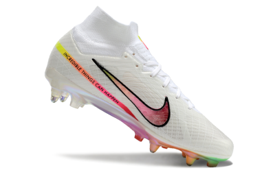 Nike Air Zoom Mercurial Superfly 9 Elite SG High-Tops Soccer Cleats - White/Pink/Black