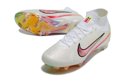 Nike Air Zoom Mercurial Superfly 9 Elite SG High-Tops Soccer Cleats - White/Pink/Black