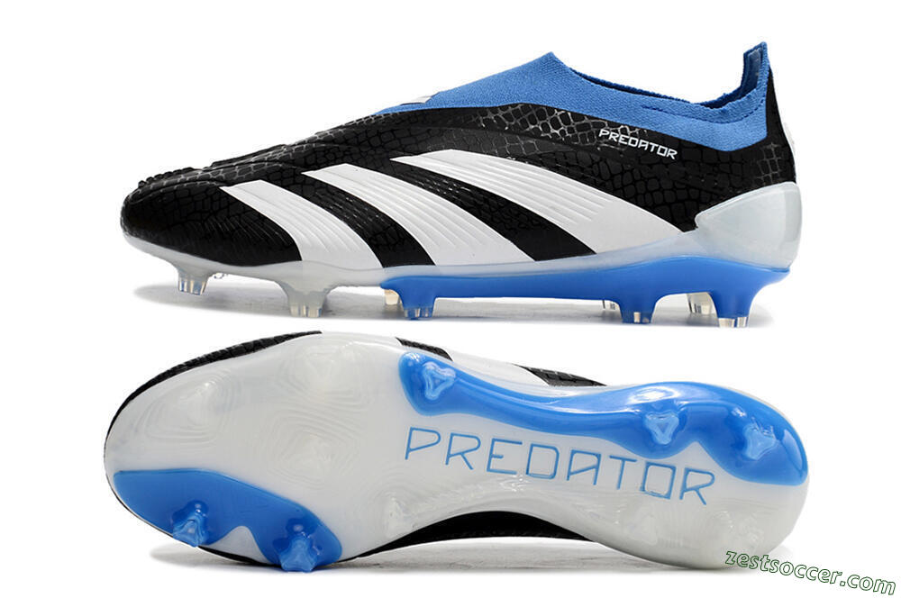 Adidas Predator Accuracy+ Laceless FG Low-Tops Soccer Cleats - Black/White/Blue 1