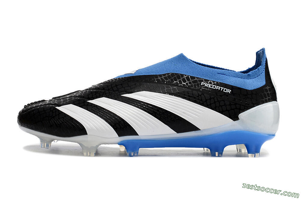 Adidas Predator Accuracy+ Laceless FG Low-Tops Soccer Cleats - Black/White/Blue 2