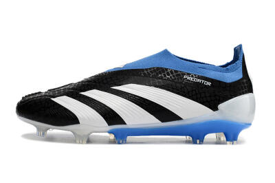Adidas Predator Accuracy+ Laceless FG Low-Tops Soccer Cleats - Black/White/Blue