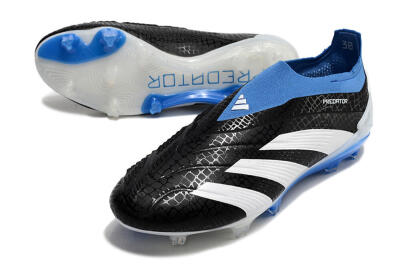 Adidas Predator Accuracy+ Laceless FG Low-Tops Soccer Cleats - Black/White/Blue