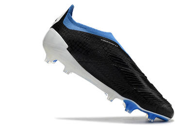 Adidas Predator Accuracy+ Laceless FG Low-Tops Soccer Cleats - Black/White/Blue