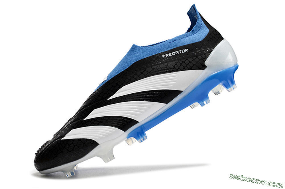 Adidas Predator Accuracy+ Laceless FG Low-Tops Soccer Cleats - Black/White/Blue 5