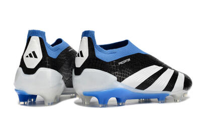 Adidas Predator Accuracy+ Laceless FG Low-Tops Soccer Cleats - Black/White/Blue