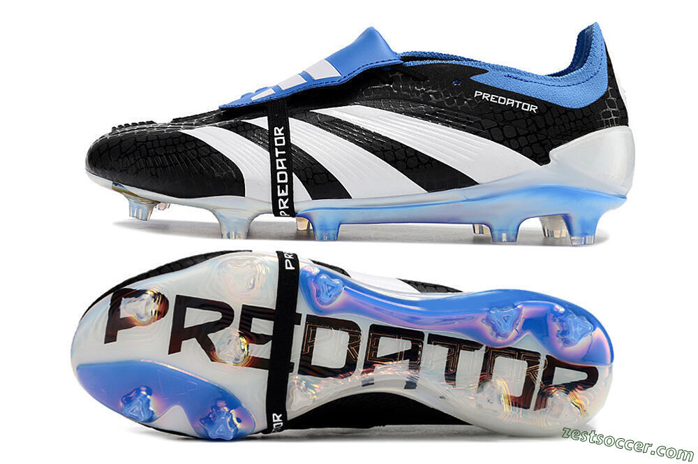 Adidas Predator Elite Foldover Tongue FG Low-Tops Soccer Cleats - Black/Blue/White 1