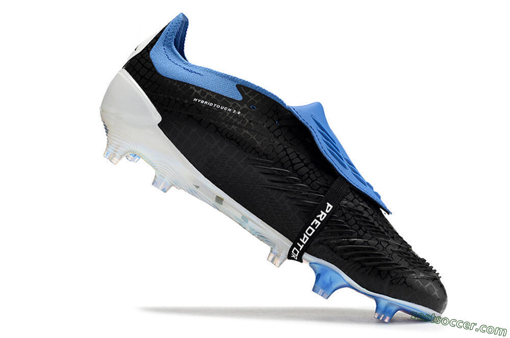 Adidas Predator Elite Foldover Tongue FG Low-Tops Soccer Cleats - Black/Blue/White 4