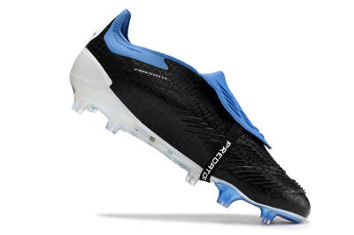 Adidas Predator Elite Foldover Tongue FG Low-Tops Soccer Cleats - Black/Blue/White