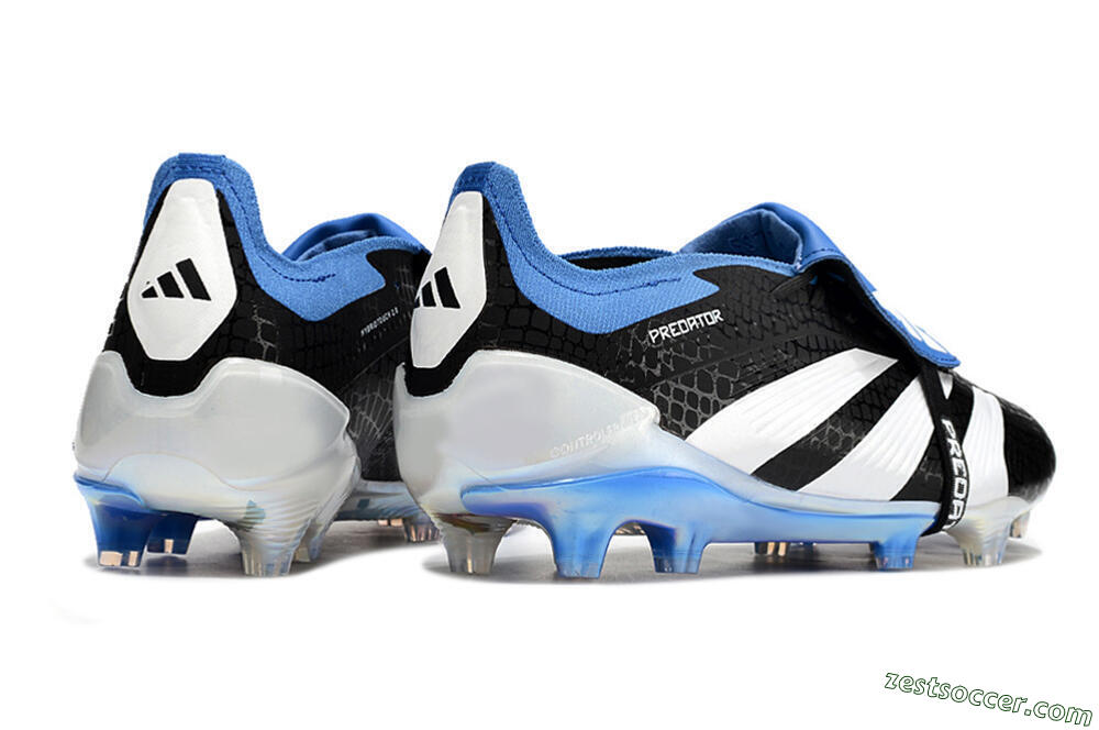 Adidas Predator Elite Foldover Tongue FG Low-Tops Soccer Cleats - Black/Blue/White 6