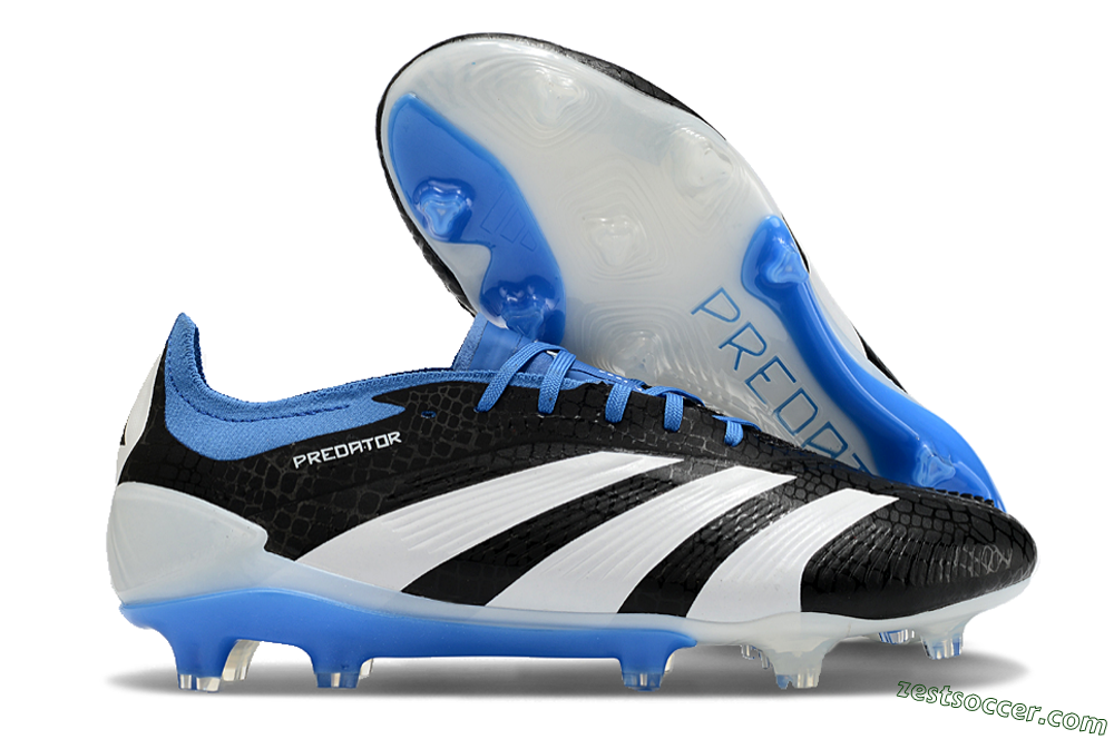 Adidas Predator Accuracy+ FG Low-Tops Soccer Cleats - Black/White/Blue 0