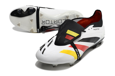 Adidas Predator Elite Foldover Tongue FG Low-Tops Soccer Cleats - White/Black/Red/Yellow