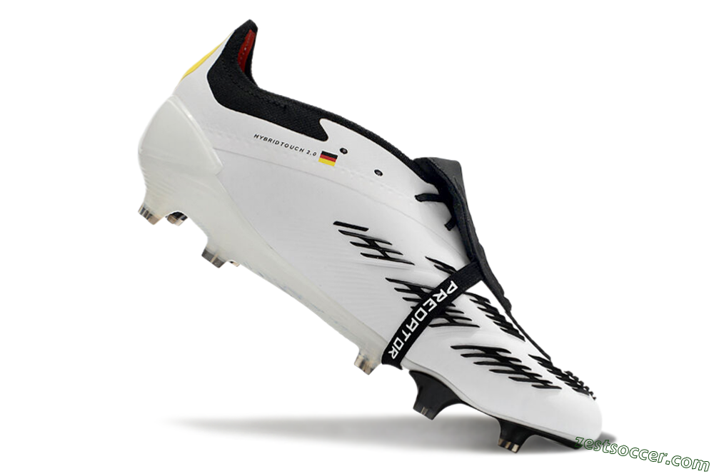 Adidas Predator Elite Foldover Tongue FG Low-Tops Soccer Cleats - White/Black/Red/Yellow 4