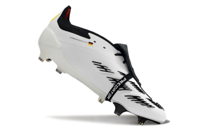 Adidas Predator Elite Foldover Tongue FG Low-Tops Soccer Cleats - White/Black/Red/Yellow